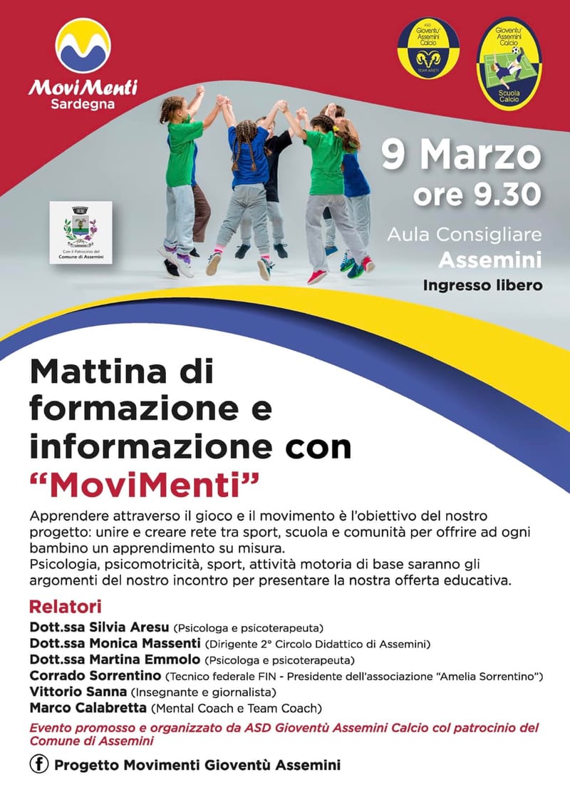 MoviMenti: Sabato 9 Marzo ad Assemini