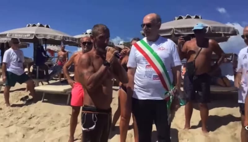 Giro di Sardegna 2022 - Arrivo a Pula con il sindaco Walter Cabasino